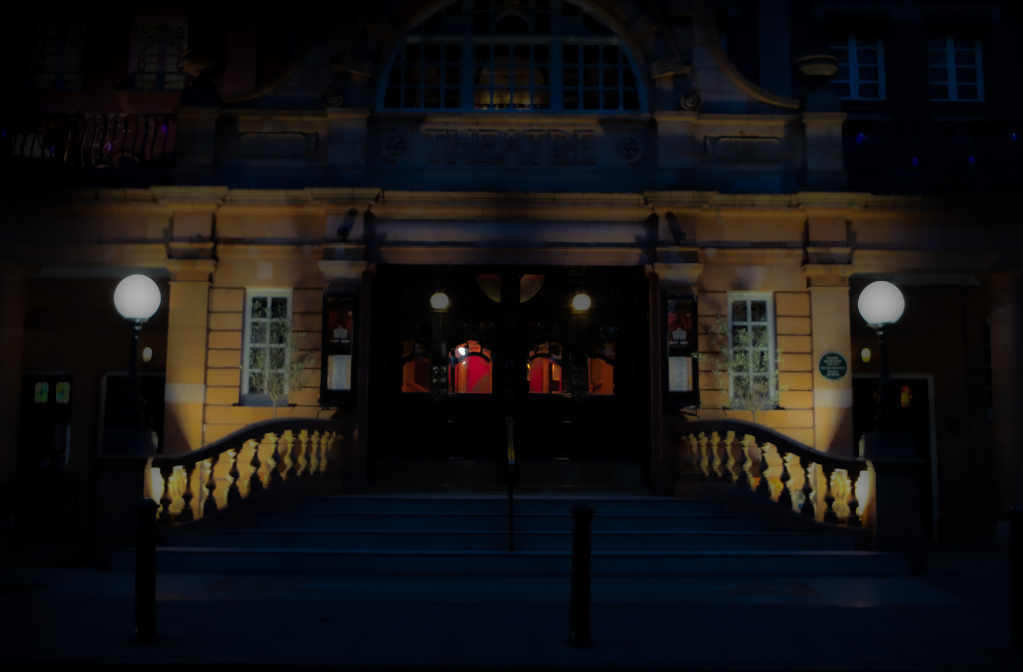 Theatre entrance at night